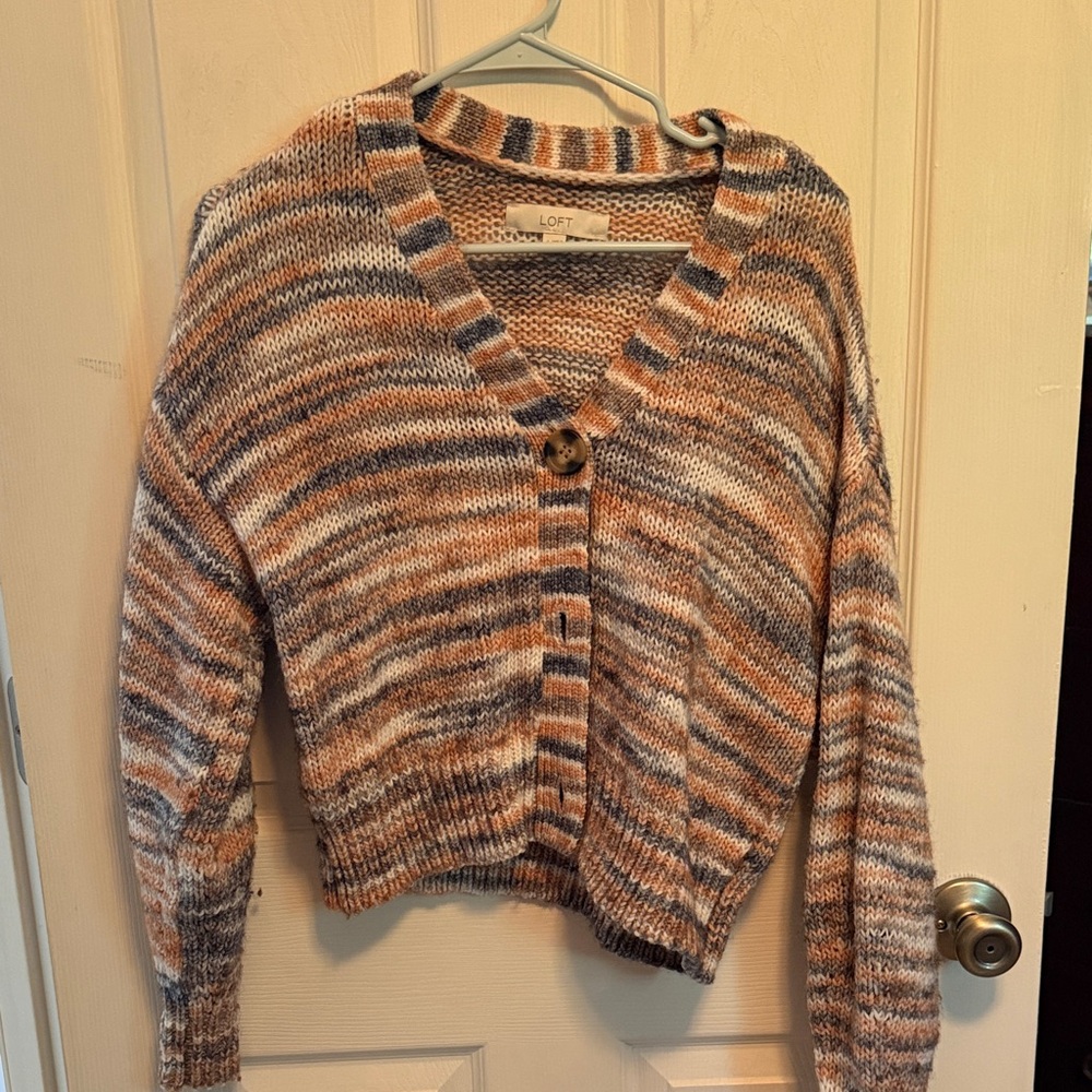 LOFT Women's Multicolor Striped Cardigan